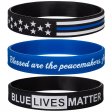 Police Blue Lives Matter Thin Blue Line Bracelets Blessing Set